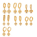 Crystal Angel Drop Hoop Earrings in Seven Gold Tone Styles view 5