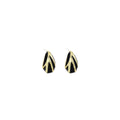 Black Gold Tone Zebra Pattern Teardrop Stud Earrings view 5