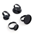 Round Cabochon Ring Blank Settings in Mixed Finishes view 2