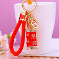 Red Crystal Firecracker Keychains with Ring or Braided Wrist Strap view 4
