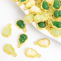 Gourd Shaped Faux Jade Charms in Three Green and Cream Styles view 1