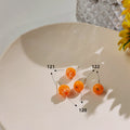 Orange Tangerine Fruit Stud Earrings Whole And Peeled view 4