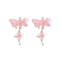 Sheer Petal Crystal Drop Earrings in Five Pastel Colors view 5