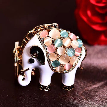 Jeweled Elephant and Auspicious Charm Keychains in Forty-One Designs