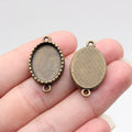 Assorted Metal Cabochon Connector Trays in Silver and Bronze view 12