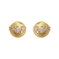 Gold Tone Brushed Round Dome Studs Mixed Clear Zircon view 5