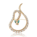 Rhinestone Coiled Snake Brooch Green Eyes Gold Silver Pin view 5