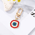 Gold Tone Layered Round Heart and Lash Evil Eye Clip Keychains view 6