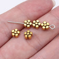 Seven Petal Flower Spacer Beads in Silver and Gold Tones view 3