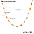 Gold Natural Stone Bead Necklace Matching Bracelet Set view 6