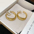 Twisted Wire Open C Hoop Clip On Earrings Statement Pair view 7