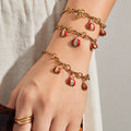 Red Enamel Ladybug Charm Necklace and Bracelet Collection view 3