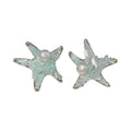 Mint Starfish Pearl Stud Earrings Pair Fashion Jewelry view 5