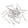 Silver Tone Double Loop Connector Bars in Six Textures and Sizes view 7