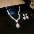Four Silver And Gunmetal Teardrop Or Fringe Necklace Earring Sets view 6