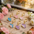 Enamel Butterfly Charm Keychain Gold Clasp Six Colors view 3