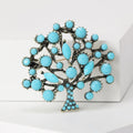 Tibetan Style Money Tree Brooch in Red and Turquoise view 4