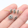 8.5x8.5x3mm 0.52g Antique Silver Zinc Alloy Round Disc Small Hole Spacer Beads for Bracelet Making