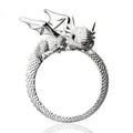 Silver Mini Dragon Wrap Adjustable Open Band Ring Alloy view 2