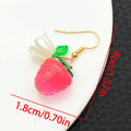 Eight-Style Strawberry Lemon Pear Grape and Peach Dangle Earring Collection view 7