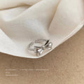Open Adjustable Silver Tone Bow Ring With Twisted Beaded Band view 2