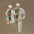 Printed Ribbon and Bead Tassel Stud Earrings Statement Jewelry view 7