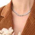 S-Link Chain Baguette Zircon Necklace And Bracelet Set view 8