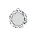 Ornate Round Bezel Pendant Tray In Three Metal Finishes view 5