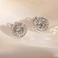 Silver Tone Round Clear Stone Halo Clip and Stud Earrings view 3