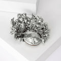 Large Faceted Glass Floral Cluster Brooch In Seven Colorways view 3