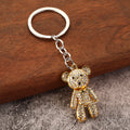 Rhinestone Bear Zinc Alloy Keychain Pendant Gift Accessory