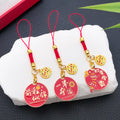 Six-Message Red Lucky Exam Blessing Phone Strap Charm Collection view 3