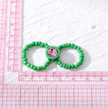 Double-Loop Beaded Stretch Rings with Center Crystals in Five Colors view 5