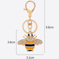 Rhinestone Enamel Bee Keychain Metal Insect Bag Charm view 3