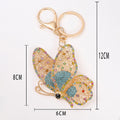 Rhinestone Butterfly Keychain Metal Filigree Wing Bag Charm view 2
