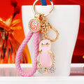 Mixed Jeweled Flip Flop Keychains with Fortune Braided and Plain Loops view 7