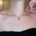 Silver Crystal Halo Necklaces And Open Circle Drop Earrings view 4