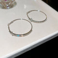 Crystal Cross Hoop Earrings in Gold and Silver Tone view 7