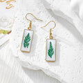 Slim Rectangular Pressed Flower Drop Earrings in Twelve Designs view 7