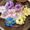 Fabric Flower Side Hair Clips Cosmos And Peony Six Styles view 3
