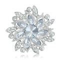 Oversized Clear Crystal Sunflower Brooch in Gold or Silver Tone view 5