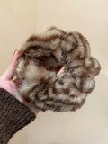 Faux Fur Mottled Scrunchie Hair Ties Five Color Options view 7
