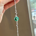 Silver Crystal Tennis Bracelet Round Jade Disc Flower 2 Colors view 3