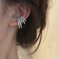 Layered Crystal Sweep Ear Cuffs in Gold and Silver Tones view 2