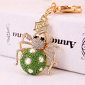 Rhinestone Spider Keychain Gold Metal Crystal Bag Charm view 4