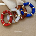 Acetate Swirl Tube Stretch Bracelets Four Colorways view 2