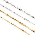 Beaded Metal Chain in Steel and Gold Tone Size Options view 5