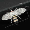 Rhinestone Bee Charm Pendant with Enamel Stripes Silver and Gold view 2