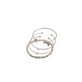 Silver Star Moon Heart Rhinestone Open Cuff Bracelet Set view 5