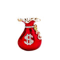 Jeweled Dollar Money Pouch Keychains in Red Purple and Gold view 5